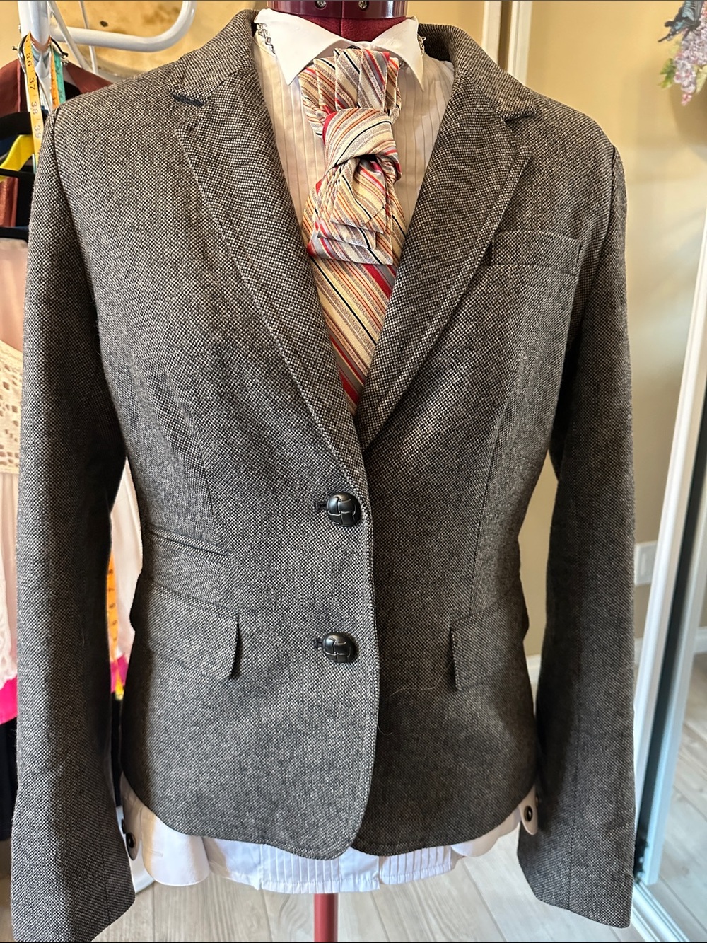 Banana Republic Brown Herringbone Blazer